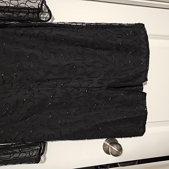 Laurence Kazar Womens Dress Vtg Sz S Beaded Black Silk Evening Zipper VG… - Picture 12 of 16